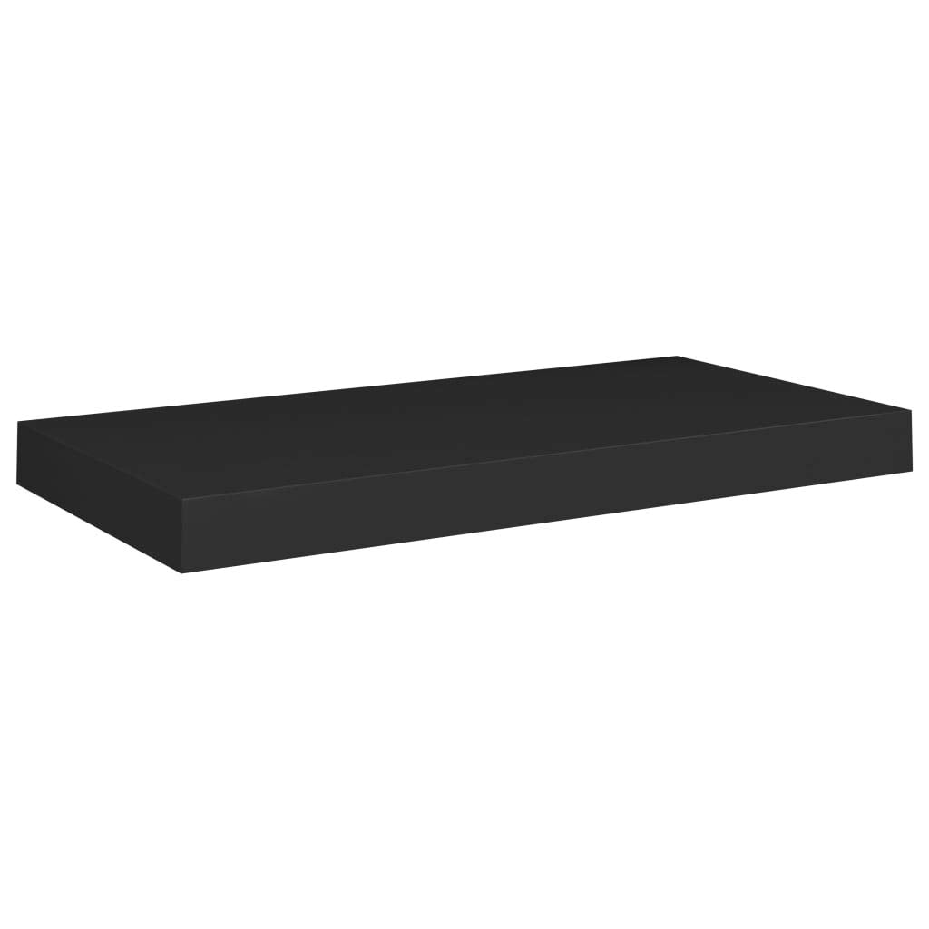 Floating Wall Shelves-SKM Floating Wall Shelves 2 pcs Black 19.7"x9.1"x1.5" MDF