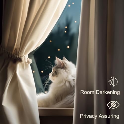 Lazzzy Beige Velvet Curtains Thermal Insulated Curtains 72 Inch Long Room Darkening Window Drapes For Bedroom Living Room Super Soft Luxury Velvet Curtains Window Treatment 2 Panels, Rod Pocket Beige