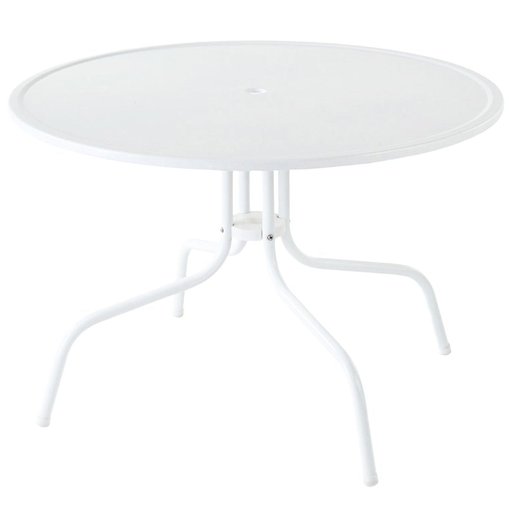 Crosley Furniture Griffith 5-Piece Outdoor Dining Set for 4, Retro Metal Round Patio Table and Chairs, White