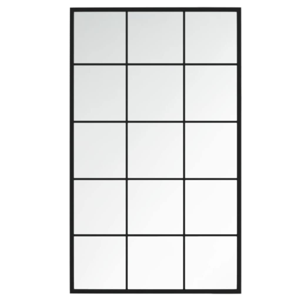 vidaXL Mirror/Wall Mirror/Decorative Window Mirror - Black Metal Frame 39.4"x23.6"