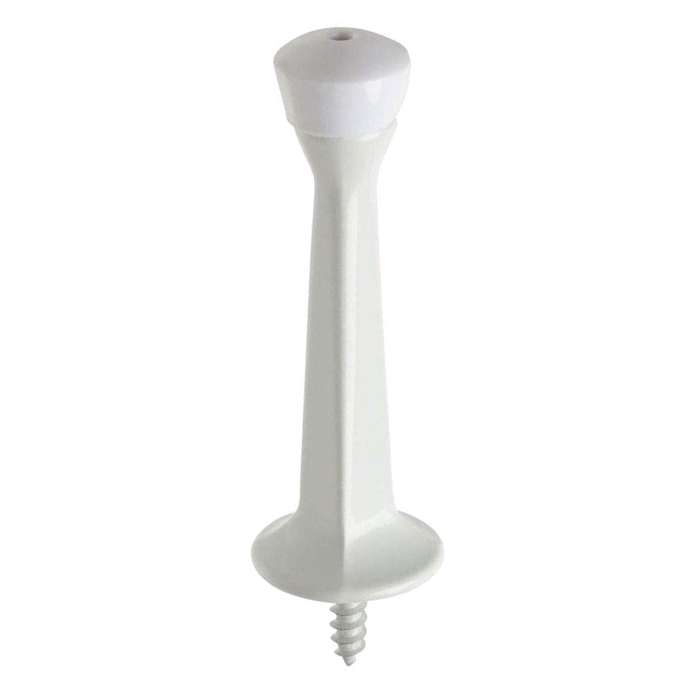 Liberty Premium Door Stop Metal Solid Rigid Door Stopper Brushed 3' (Solid White, 1 Pack)