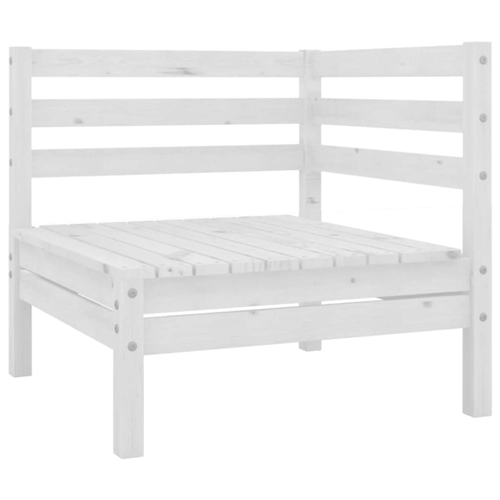 vidaXL Solid Pinewood Patio Lounge Set 5 Piece Garden Outdoor Terrance Backyard Furniture Set Wooden Lounge Sofa Seating Chair Seat White
