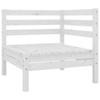 vidaXL Solid Pinewood Patio Lounge Set 5 Piece Garden Outdoor Terrance Backyard Furniture Set Wooden Lounge Sofa Seating Chair Seat White
