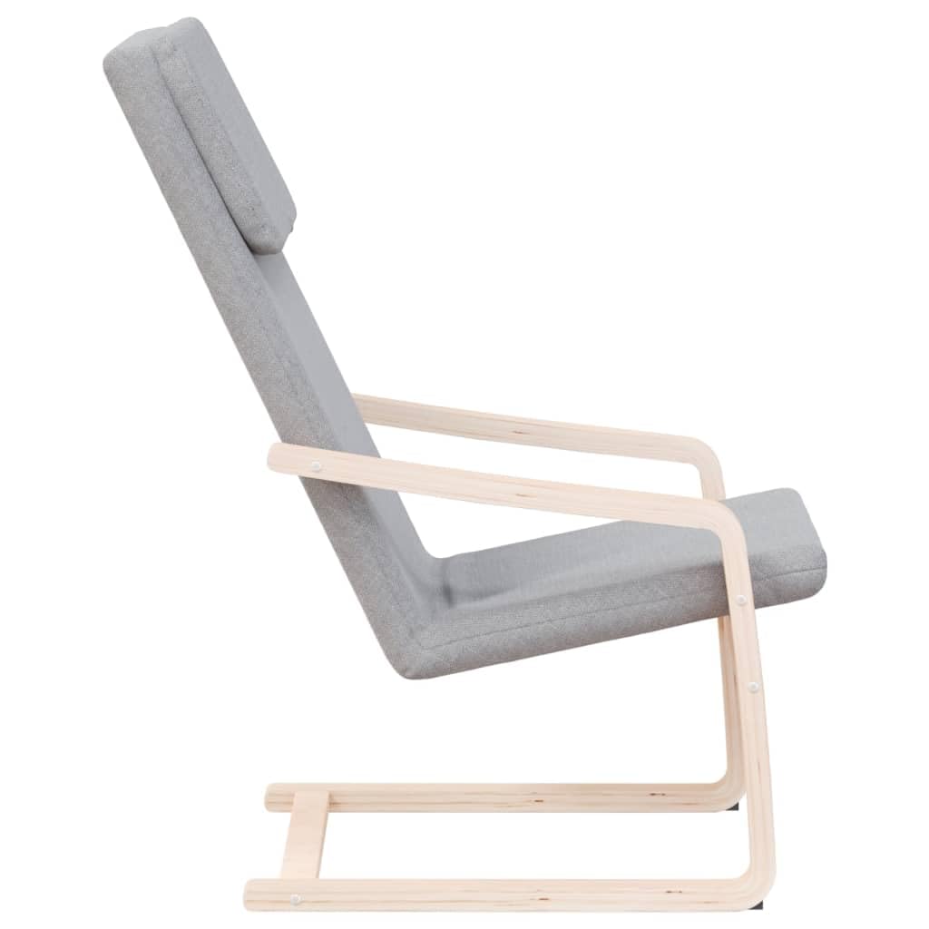vidaXL Light Gray Relaxing Chair - Fabric Armchair with Solid Birch Wood Frame for Durability and Maximum Load Capacity - Ideal for Living Room, Dining Room & Recreation Area.