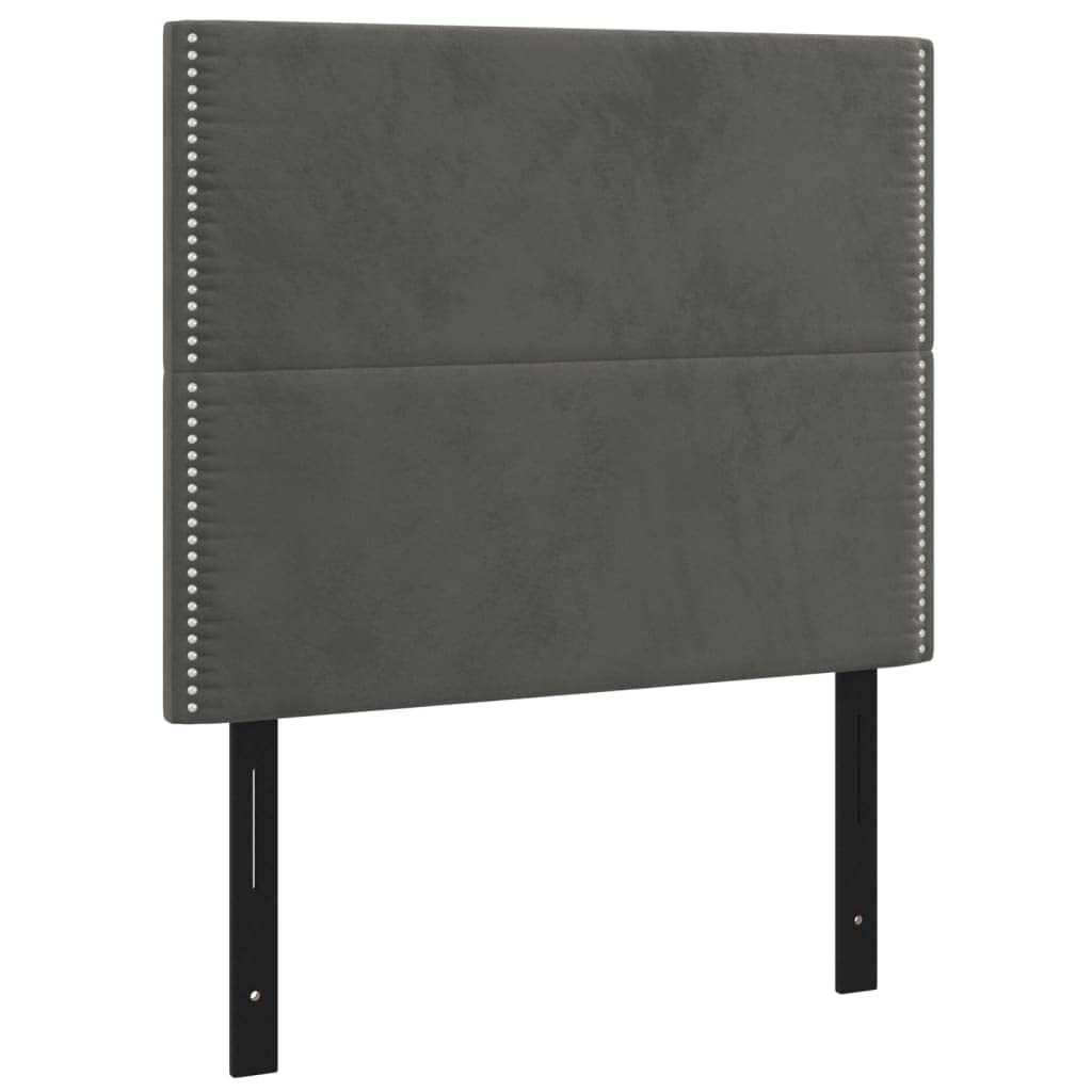 Vidaxl 2 Pcs Velvet Headboards - Dark Gray, Luxurious & Durable Design, Easy-To-Clean, Classic Stylish Bed Frame Attachment, California Prop 65 Compliant