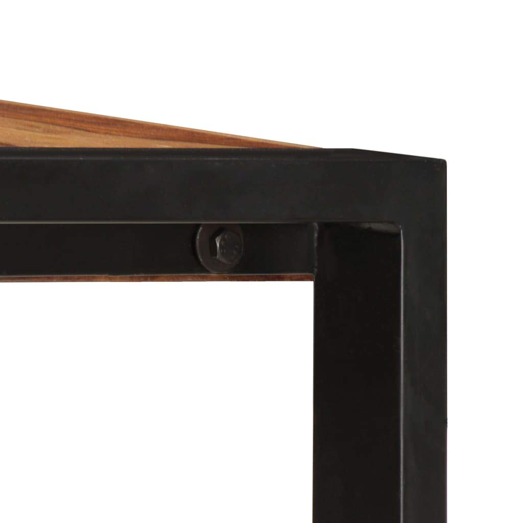vidaXL Industrial-Style Dining Table - Solid Sheesham Wood Construction with Steel Legs, Unique Natural Grains, Easy Self-Assembly, Brown and Black