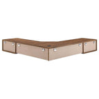 Modway Transmit 55&Quot; Wall Mount Corner Wood Office Desk In Walnut/White