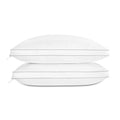 Globon Luxury Feather Down Pillow Standard Queen Size For Sleeping, Hotel Collection Fluffy Pillow, Low Soft Gusseted Bed Pillow