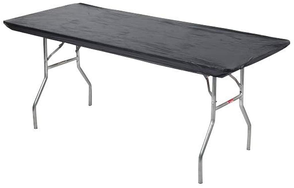 Kwik-Covers 6' Rectangle Plastic Table Covers 30' X 72', Bundle Of 5 (Black)