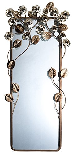 OK Lighting 36 Inch Allure Wall Plaque Mirror Resin Brown