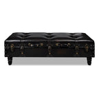 vidaXL Retro Dark Brown Storage Bench 43.7" Solid Pine Wood and Faux Leather – Ample Storage Space, Portable Design and Comfortable Seating Experience