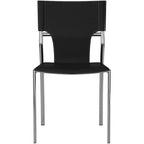 Creative Images Dining Leather with Protective Coating Chair, Chrome Legs, Set of 4 Solid Back Dining Chairs White N/A Leather