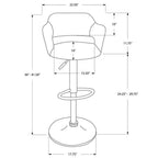Monarch Specialties White Barstool - 22.5L x 21W x 36H, Modern Design, Stylish Seating for Kitchen or Dining Room