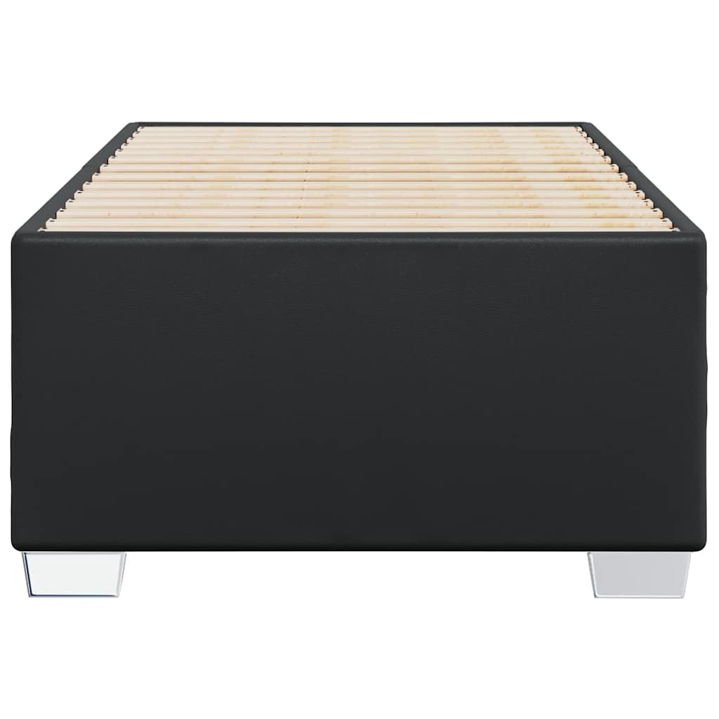 vidaXL - Twin XL Faux Leather Platform Bed Frame Black - Modern Bed Furniture for Bedroom