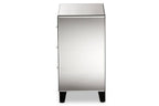 Baxton Studio Chevron End Table, Medium, Silver