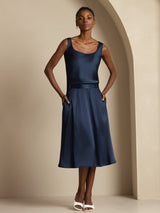 [Dark Blue] SilkSilky  Skirt 004