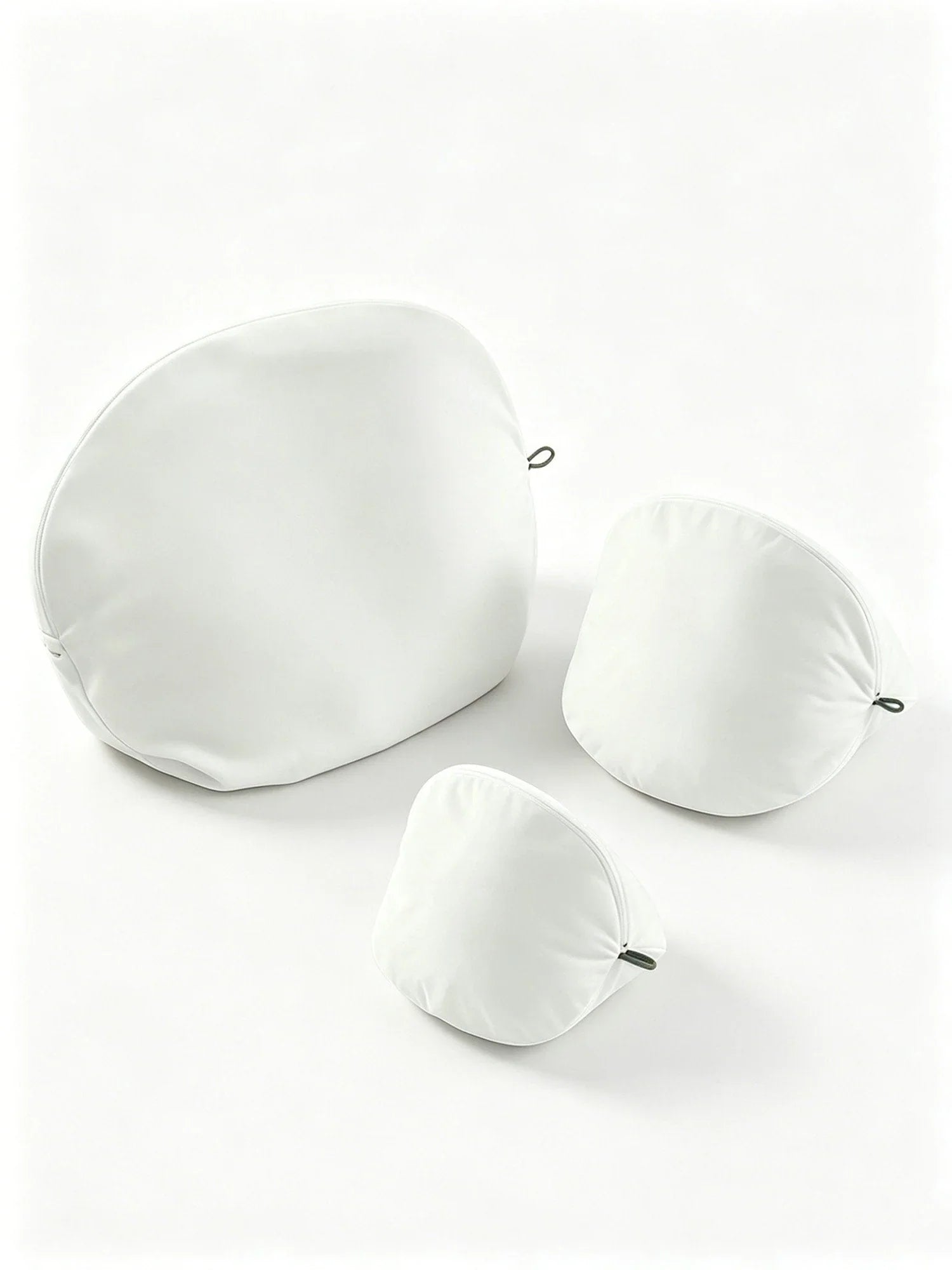3-piece white laundry wash bag set for silk and delicate garments, sizes S M L
