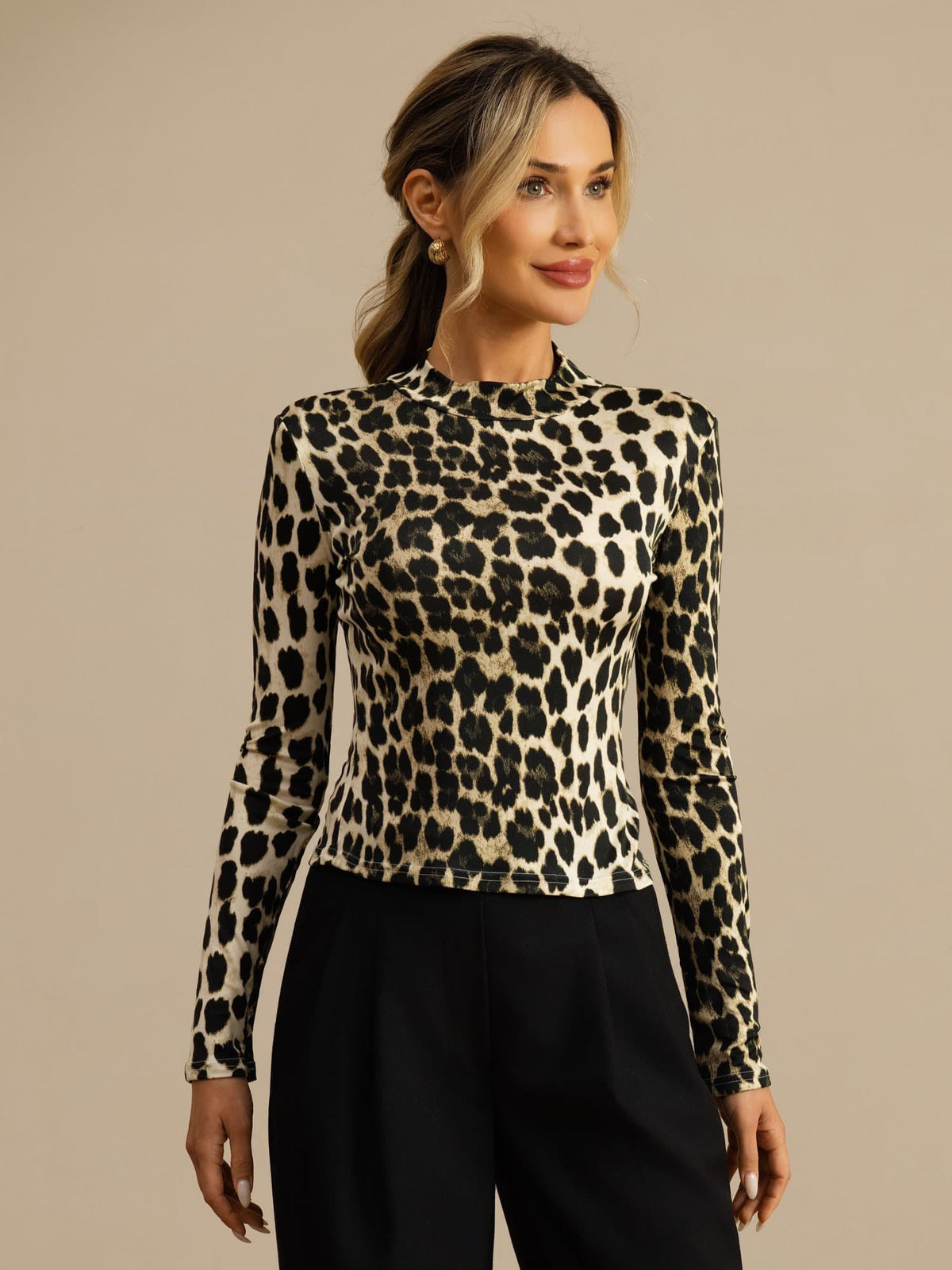 [Leopard] SilkSilky  Long Sleeve Women's T-Shirt 001
