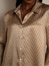 [Floral] SilkSilky  Long Sleeve Lapel Collar Women's Shirts 009