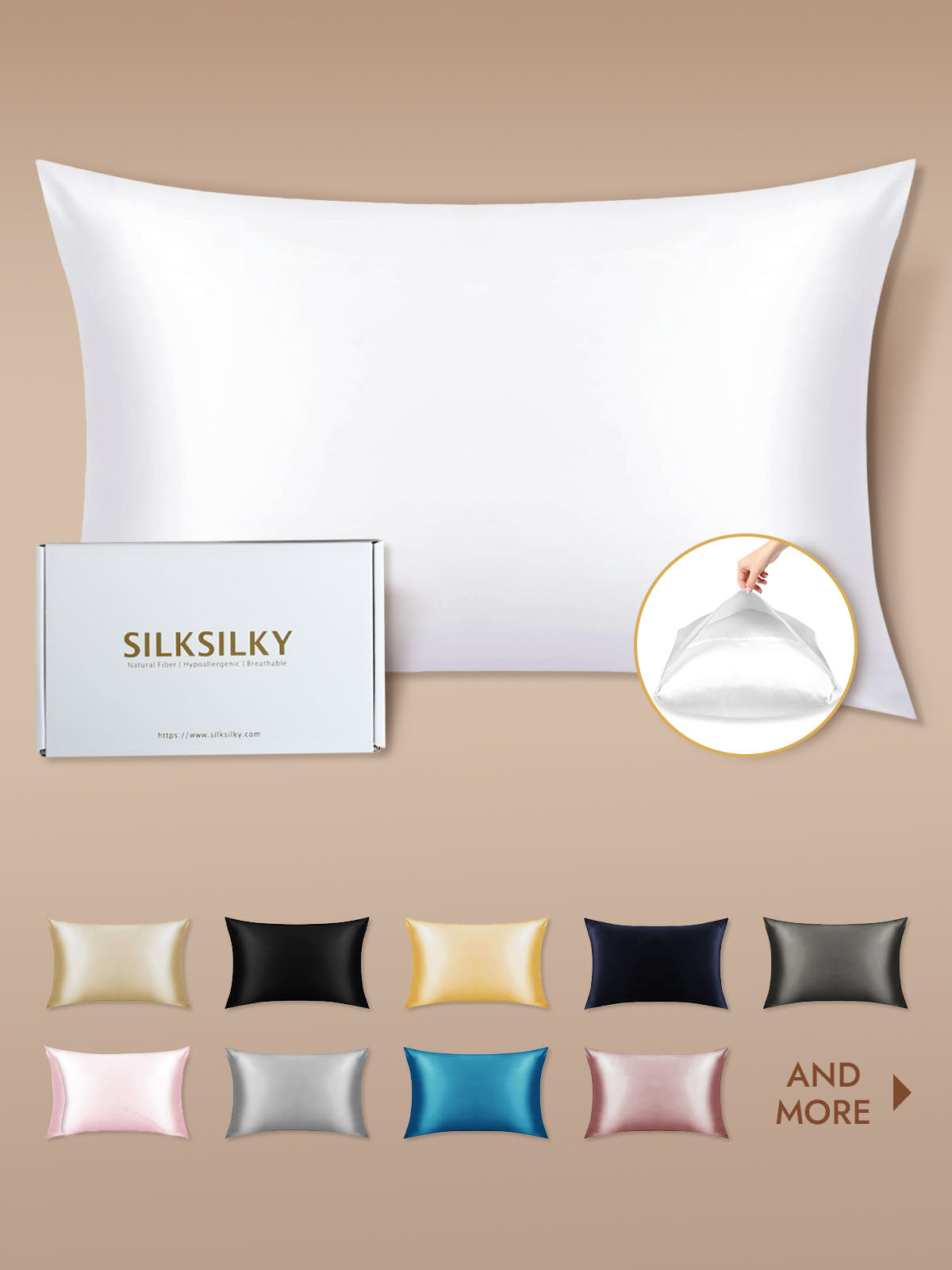 [White] SilkSilky  Pillowcase 001