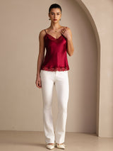 [Wine] SilkSilky  Spaghetti Strap V Neck Camisole Top 006