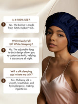 [Dark Blue] SilkSilky  Sleep Cap 007