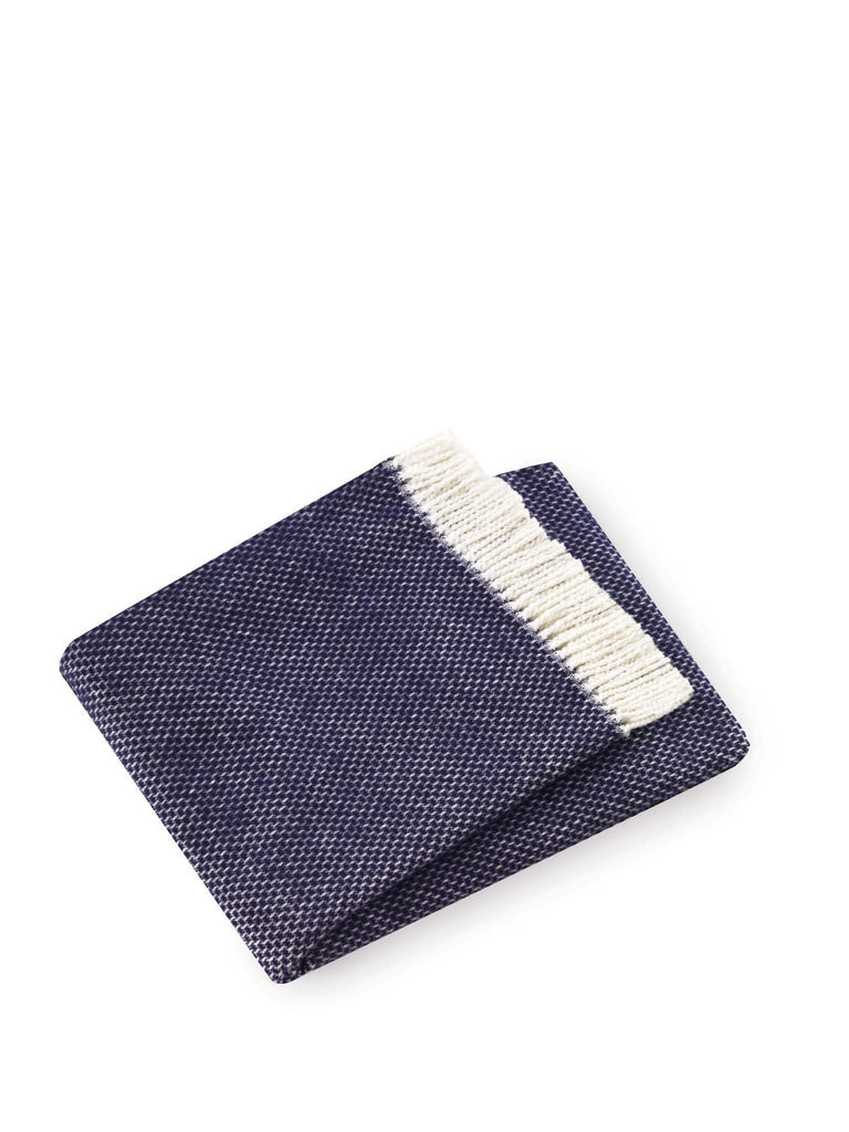 HomeRoots Cotton/Acrylic Soft Navy Blue Links Pattern Throw Blanket