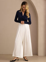 [White] SilkSilky Womens Pants 007