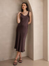[Coffee] SilkSilky  Sleeveless Dress 006