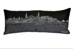 HomeRoots Grey 24' Black Charleston Nighttime Skyline Lumbar Decorative Pillow