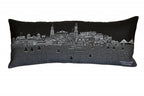 HomeRoots Grey 35' Black Charleston Nighttime Skyline Lumbar Decorative Pillow