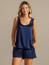 [Dark Blue] SilkSilky  Sleeveless Women's Pajamas 003