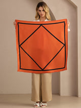 [Orange Square] SilkSilky  Scarf 005