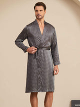 [Black Ginkgo] SilkSilky  Long Sleeve Men's Robe 001