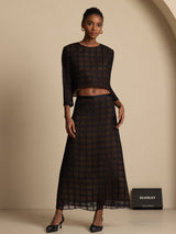 [Black] SilkSilky  Long Sleeve Round Neck Women's Outfit Sets 003