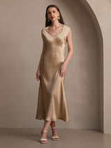 [Champagne] SilkSilky  Cap Sleeve Dress 007