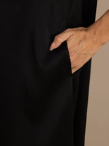 [Black] SilkSilky  Short Sleeve Crew Neck Dress 006