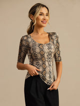 [Snakeskin] SilkSilky  Half Sleeve Women's T-Shirt 004