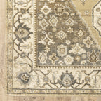 HomeRoots 508865 10 x 13 ft. Beige Gray Tan & Charcoal Oriental Power Loom Stain Resistant Rectangle Area Rug, Rectangular
