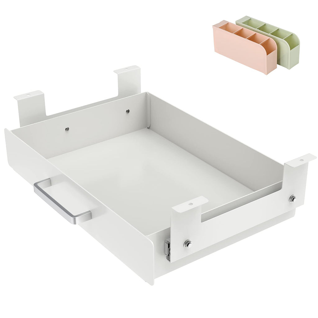 Gome Under Desk Pull-Out Drawer - Storage Organizer Office Mounted, Easy Slide-Out Pencil Drawer For Saving Space, Desk Drawer I
