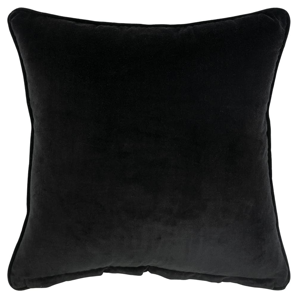 Connie Post 20" x 20" Poly Filled Pillow with Cotton Velvet Cover-Black