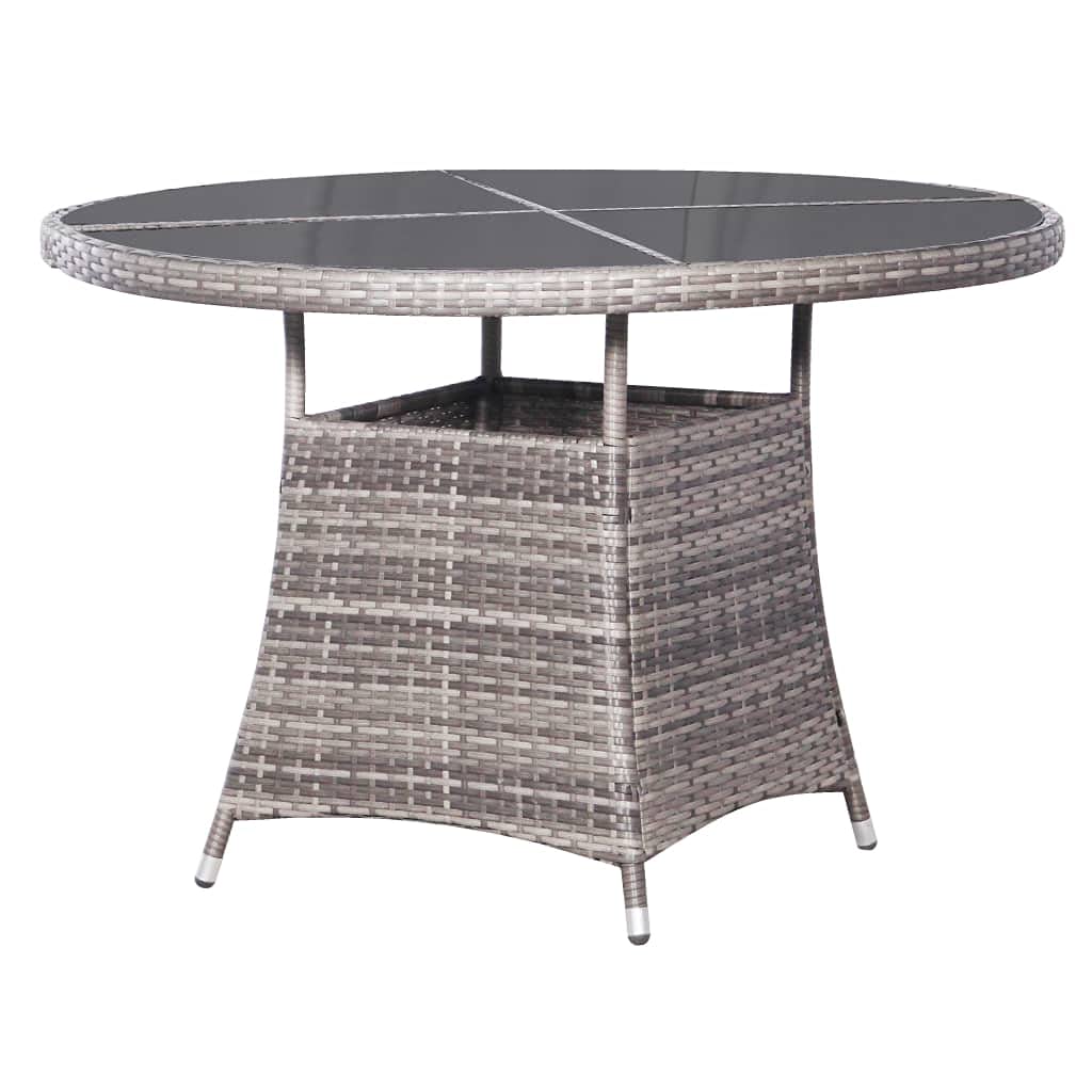 vidaXL Patio Dining Set 5 Piece Garden Outdoor Yard Terrace Balcony Backyard Table and Chair Seat Seating Furniture Poly Rattan Anthracite and Gray