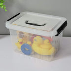 Easymanie 6 Quart Plastic Storage Bin With Black Handle, Clear Latching Boxes, Pack Of 6