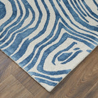 HomeRoots 511112 8 x 11 ft. Blue & Ivory Wool Geometric Hand Tufted Handmade Rectangle Area Rug