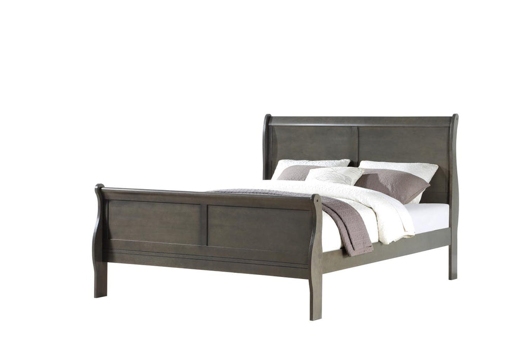 Acme Louis Philippe Queen Bed in Dark Gray