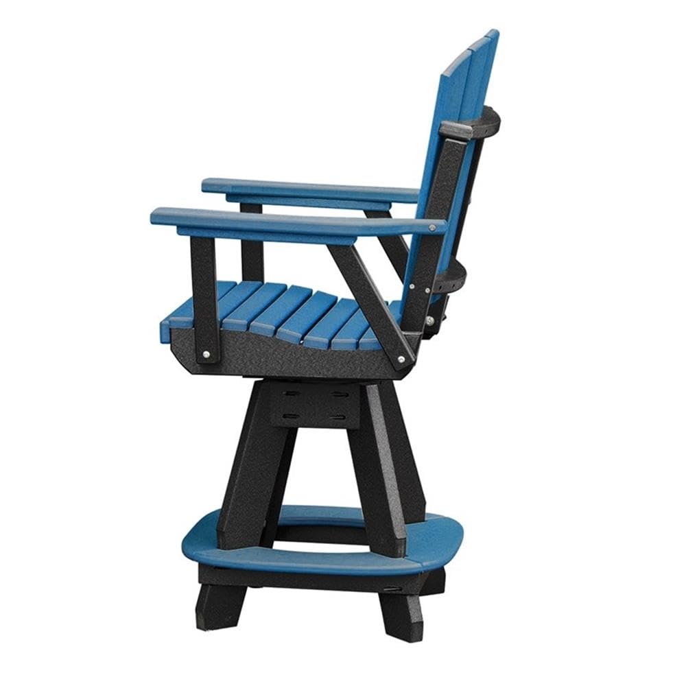 American Furniture Classics OS Home and Office Model 130-C-BBK Arm Blue on a Black Base Counter Height Swivel Dining Chair