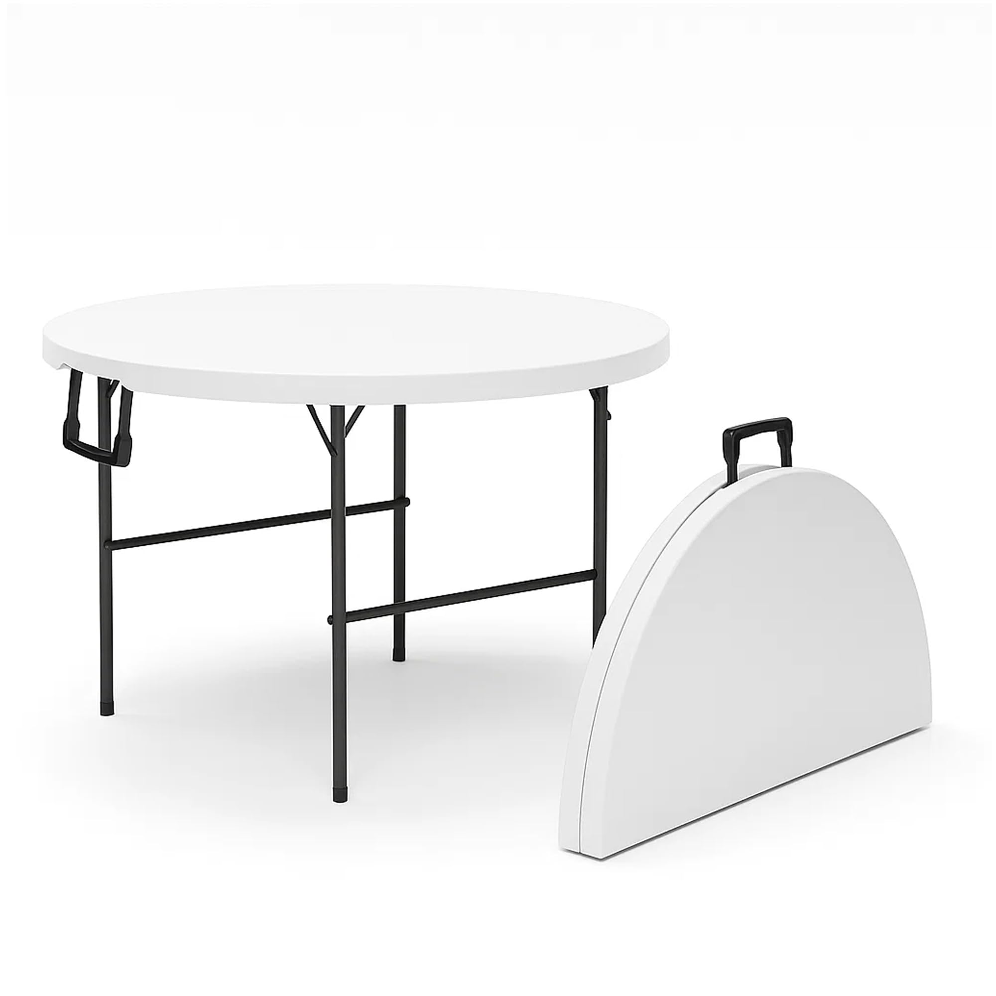 Our Modern Space 3.5 Feet Circular Round Foldable Table with Built in Handle & Steel Legs | Heavy Duty Portable | Perfect for Pa