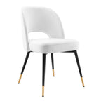 Modway Rouse Upholstered Velvet Side, 2 Pcs - Dining Chairs, White