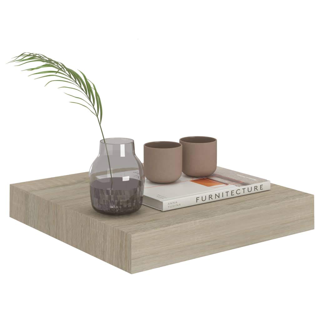 SKM Floating Wall Shelves 2 pcs Oak 9.1"x9.3"x1.5" MDF-38661026