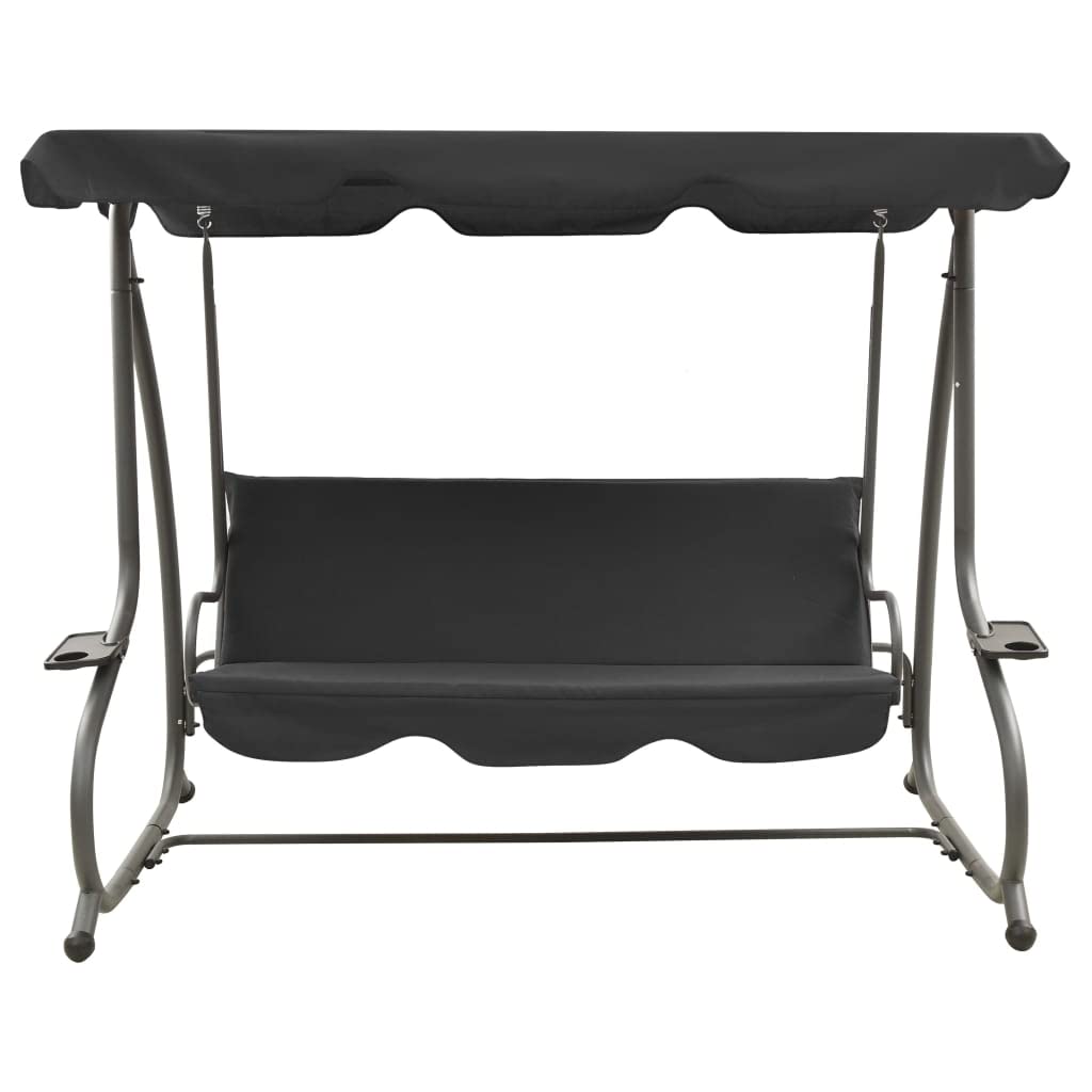 SKM Outdoor Swing Bench with Canopy Anthracite